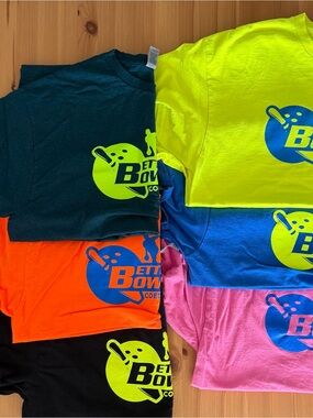 Bundle of six (6) bowling team T-shirts